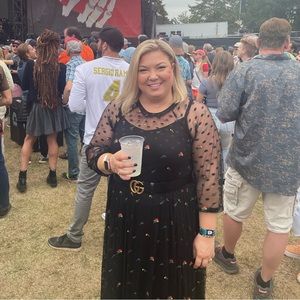 Black mesh midi long sleeve torrid dress